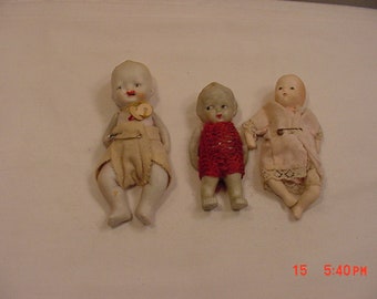 3 Vintage Bisque Dolls 18 - 895