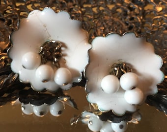 Antique White Enamel Clip Ons