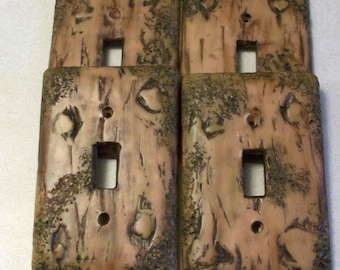 Bark of a tree light switch cover single toggle