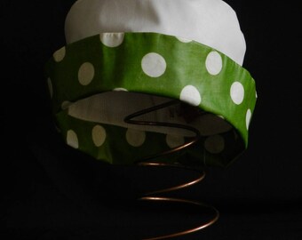 Rain hat kids dot oilcloth.
