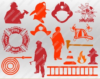 FireFighter Svg file | FireFighter Svg | FireFighter art | FireFighter artwork | Fireman Svg Files for Silhouette | Fireman Clipart