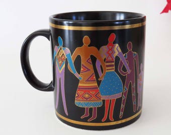 Vintage LAUREL BURCH "Familia del Mundo" Mug / Vintage Ceramic fro 1988 / Japan / 4" Tall / Great Kwanza-Christmas or Birthday Gift ! !