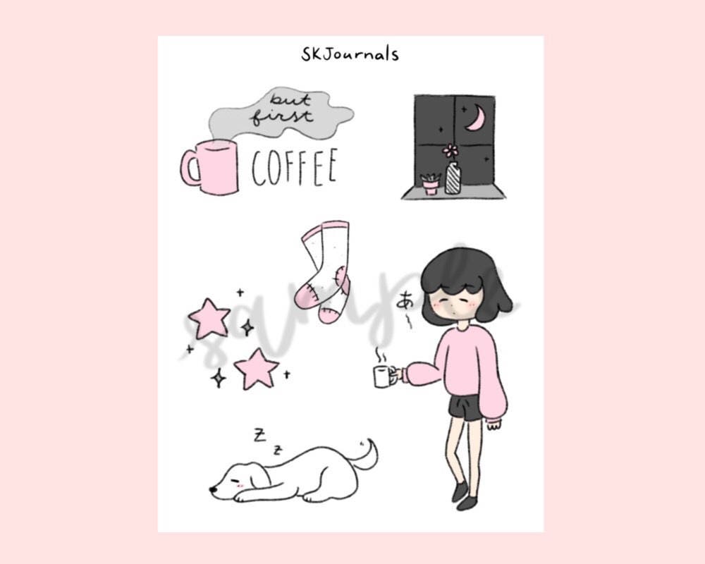aesthetic stickers for bullet journals and planners