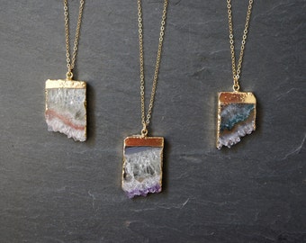 Amethyst Necklace / Amethyst Jewelry / Druzy Necklace / February Birthstone / Gemstone Necklace