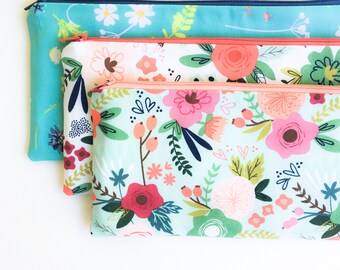 Birthday Gift for Sister, Floral Zipper Pouch, Pencil Case, Pencil Pouch, School Supplies, Cute Gift, Organizer, Sister Gift, Womens Gift