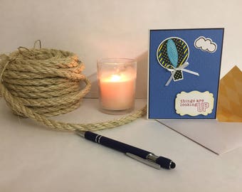Handmade card, 4 1/4" x 5 1/2", with Envelope Blank inside