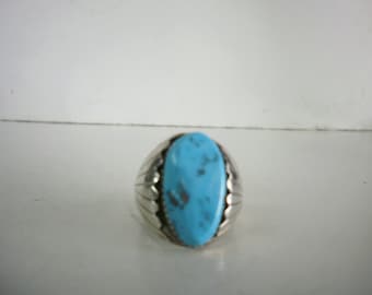 Vintage Native American Sterling Silver Ring Turquoise Ring Navajo Ring Men Ring Statement Ring Southwestern ring