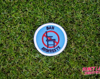 Ban Armrests - Girth Guides patch, Fat Activism, Fat Acceptance, Fat Liberation