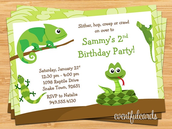 Lizard Birthday Invitations 3