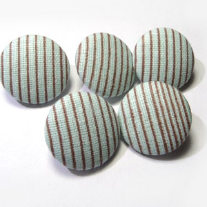 White brown Stripes Fabric Covered Buttons, cloth buttons, children buttons, cream buttons, small buttons, plastic shank retro buttons