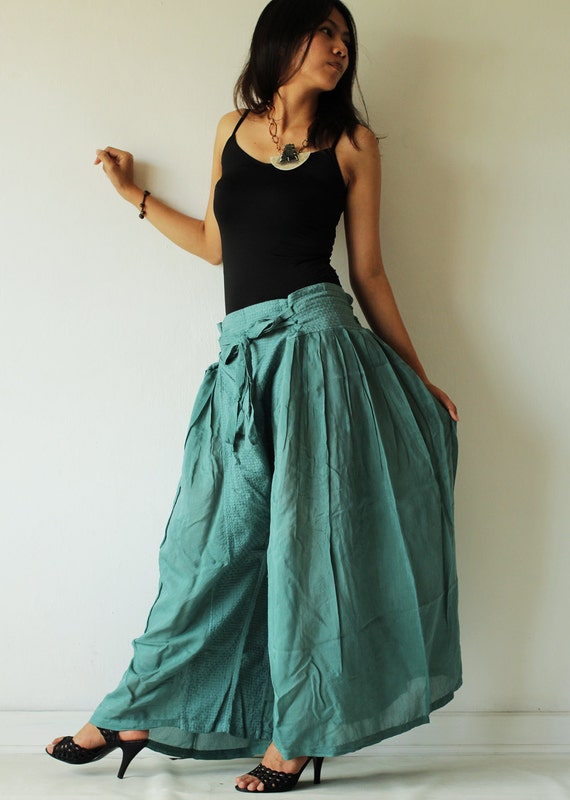 Wide Pants cotton mixed with silk in 2 sizes244