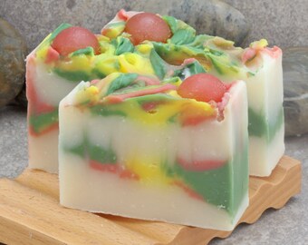 Grapefruit, Lily and Raspberry Scented Cold Process Decorative Soap Bar