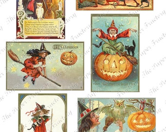 Vintage Halloween Postcards No.5 Digital Collage Sheet