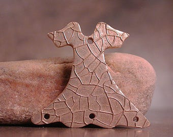 Goldie Bronze Metal Clay Pendant, Whimsical Party Dress Charm, Unique Bronze Focal Bead, Divine Spark Designs, SRA