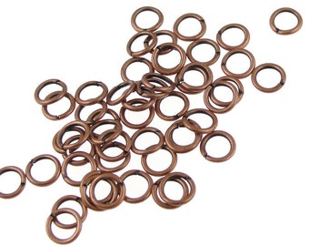 Copper Jumprings 50 6mm 19g Aged Antique Copper Jump Ring Findings (FSAC12)