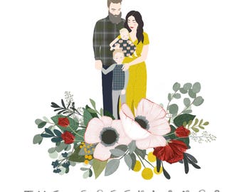 Custom Made Family Portrait Illustration