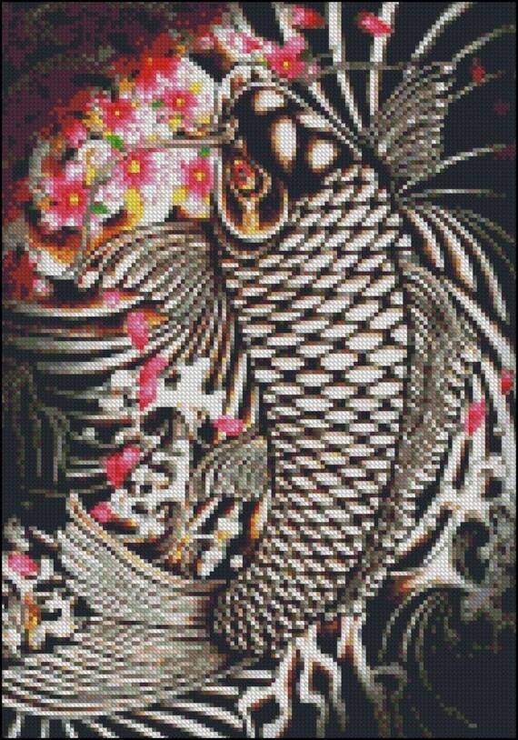 KOI FISH cross stitch pattern No.308