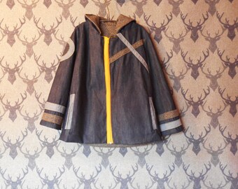 8 years in jeans and hooded coat