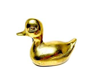 Brass Duck Figurine, Gift for Duck Lover, Duck Statue, Duckling Figurine