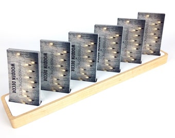 Multiple Business Card Holder for Desk / Multiple Business Card Holder Wood / Vertical Business Card Display / 6 Slot Business Card Stands