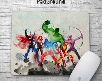 Avengers Mouse Pad, Marvel Superhero, Mousepads, Kids Decor, Office Decor, Desk Accessories, Boys Gift, Soft Fabric rubber backing - PGM26