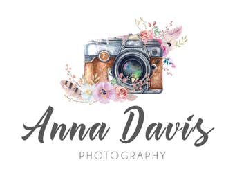 Vorgefertigtes Logo Fotografie Aquarell-Design, Vintage-Kamera
