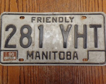 Vintage License Plate Friendly Manitoba, License Plate Manitoba, Man Cave Decor, License Plate Old, Friendly Manitoba License, License Plate