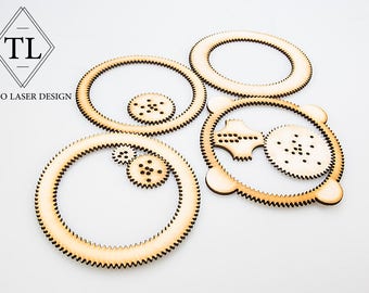 wooden spirograph set