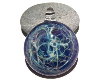 Purple Starburst, hand blown glass pendant necklace, made from 100% borosilicate glass. A purple necklace pendant, perfect for her.