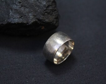 Wide Sterling Silver Ring, Wide Sterling Band, Plain Sterling Silver Band, Wide Silver Ring, Minimalist Sterling Silver Jewelry