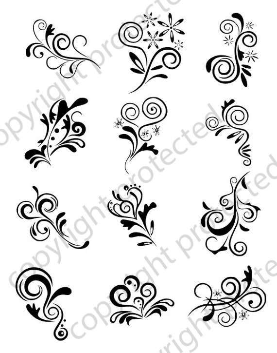 Download SVG File Digital Scroll SVG Files used for Vinyl cutting and