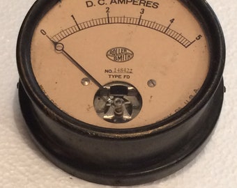 Vintage Antique Steampunk Large Electrical Panel Meter Roller Smith