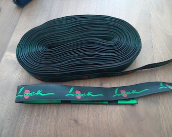 Ribbon WOVEN black - loock - size 16 mm * 1 m