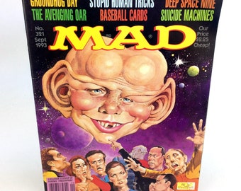 Vintage Mad Magazine September 1993 Star Trek DS9 Deep Space 9 Unfolded 321