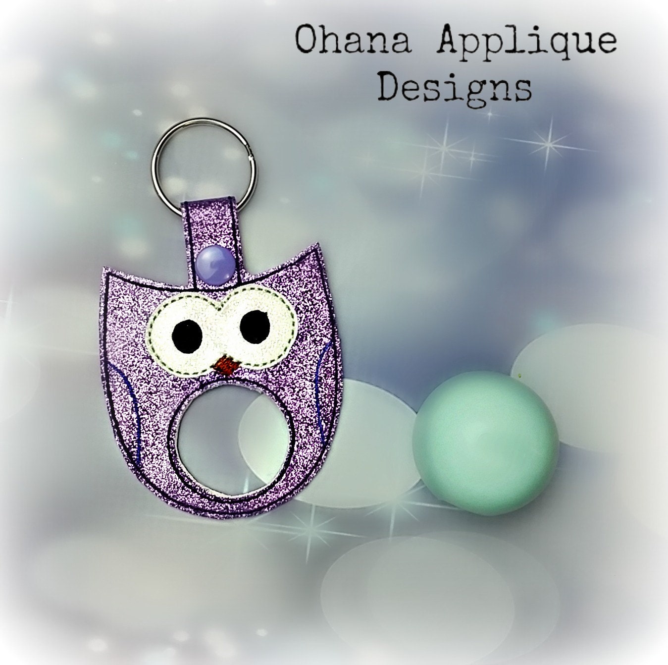 Owl Sphere Lip Balm Holder key chain key fob snap tab The
