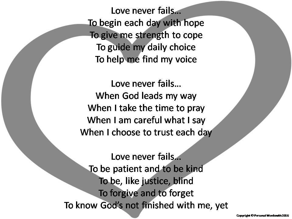 Love Never Fails Poetry for Wedding Love Poem Digital