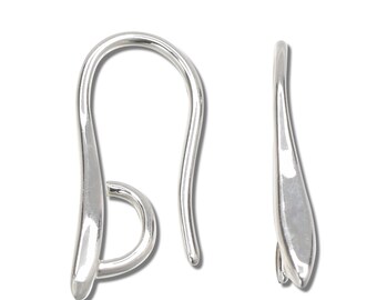 EA-038-MS / 6 Pcs Simple Line Hook Ear Wires Matte Silver