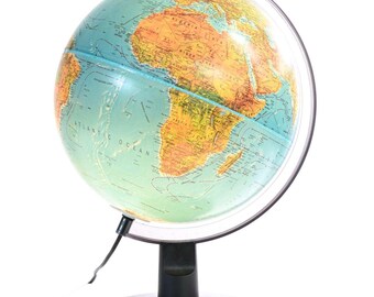 Vintage Retro Light Up Spinning World Globe Stand - FREE SHIPPING