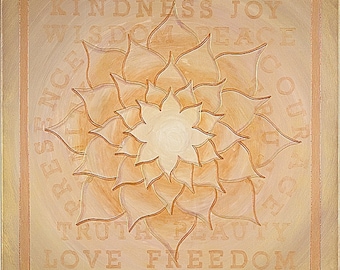 Truth Beauty Love Freedom Mandala- archival print on photo paper