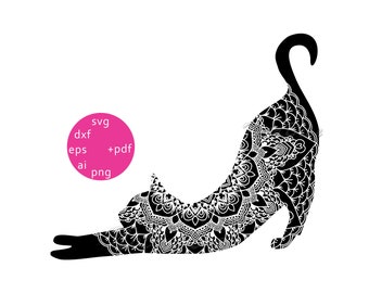 Free Free 194 Cricut Cat Mandala SVG PNG EPS DXF File