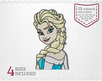 Elsa Frozen Embroidery Machine Design - 4 Sizes - INSTANT DOWNLOAD