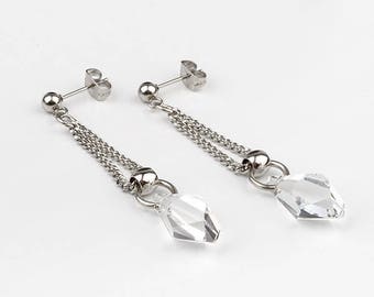 Swarovski crystal, stainless steel earrings