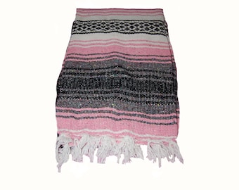 Vintage Mexican Blanket Southwestern Blanket Mexican Throw Blanket Pink Falsa Blanket Southwestern Decor