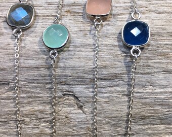 Bracelet sterling silver and semi precious stone