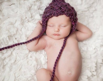 Daisy Pixie Bonnet Newborn, Alpaca Hat, Newborn Bonnet, Photo Prop, Baby Bonnet, Newborn Hat, Newborn