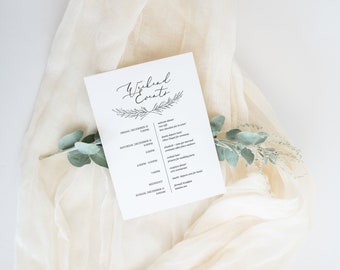 wedding itinerary template, wedding timeline, printable wedding itinerary, wedding welcome bags, 100% editable in Templett