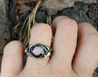 Beautiful sterling silver Koroit Opal ring