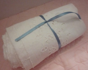 Ten Yards Of Very Vintage White Eyelet Trim