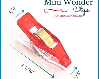Mini Quilter's Wonder Clips with 1/8" nose for precision piecing - 25 Mini Clips