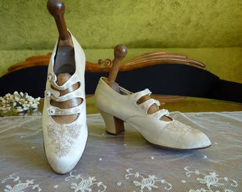 1907 Wedding Shoes, Edwardian Shoes, Antique shoes, antique bridal shoes, antike Schuhe, antike Brautschuhe, antique pumps